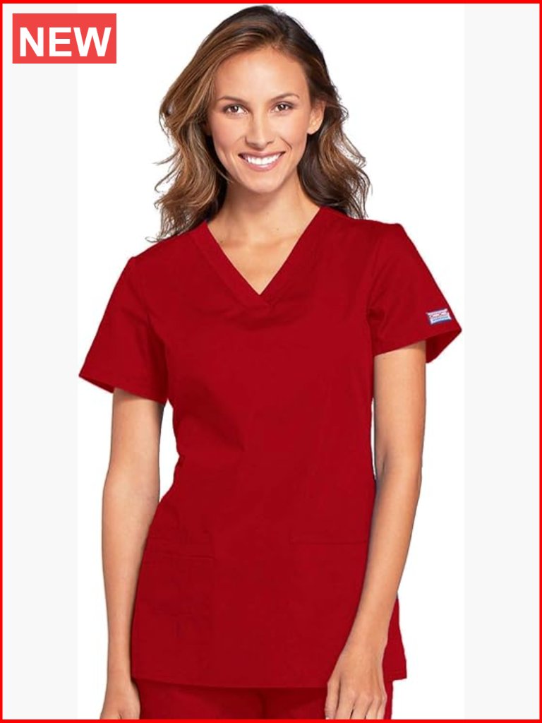 V-Neck Scrub Top With 3 Pockets, Instrument Loop, Fade Resistant Fabric